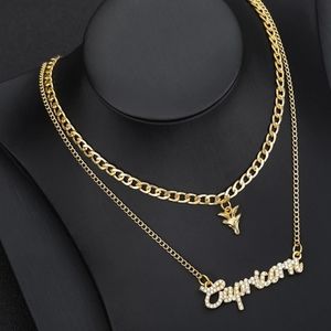 2021 trend Double layer Zircon Necklace For Women